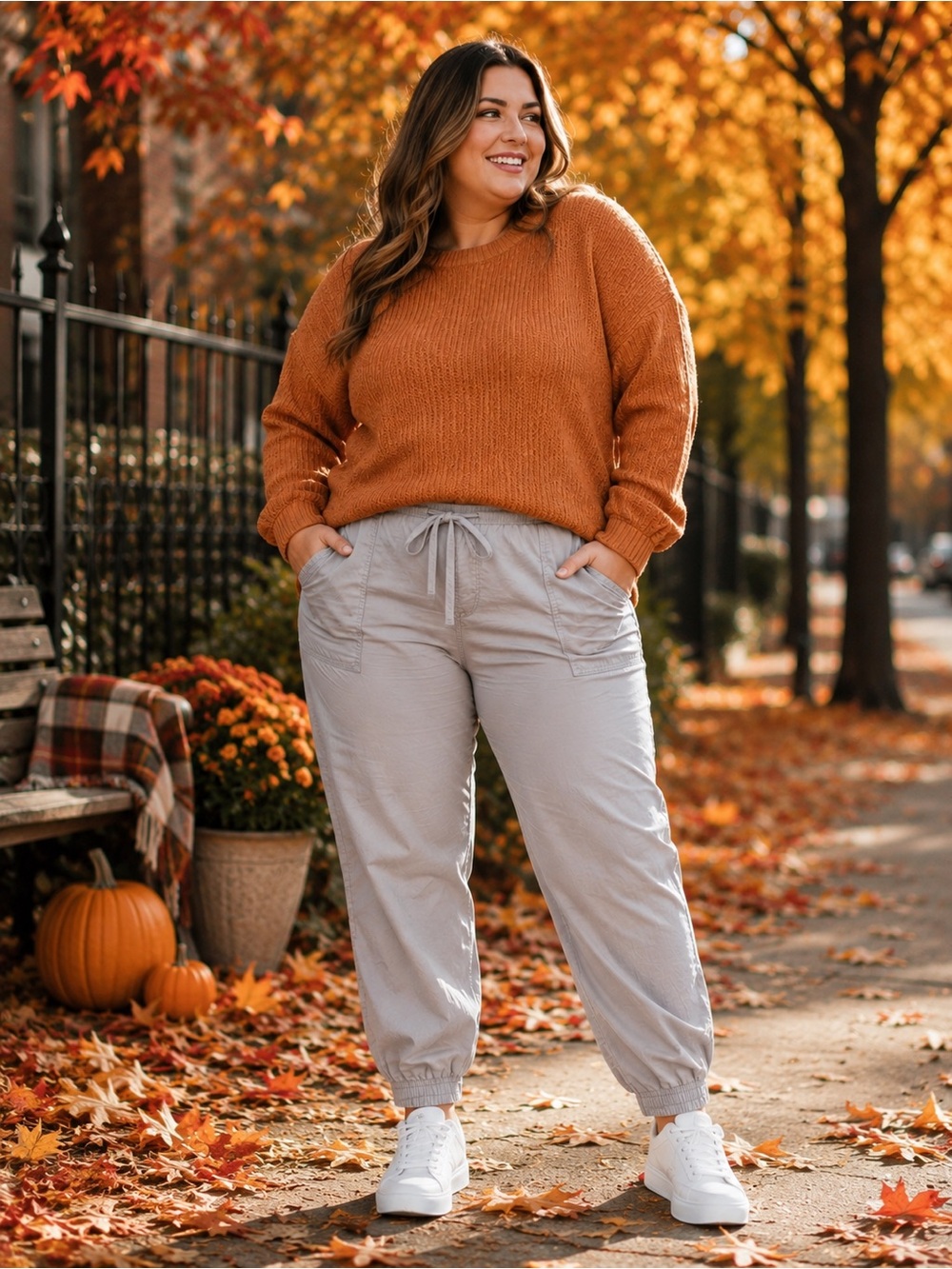A new day Light Khaki Drawstring Womens Jogger Pants